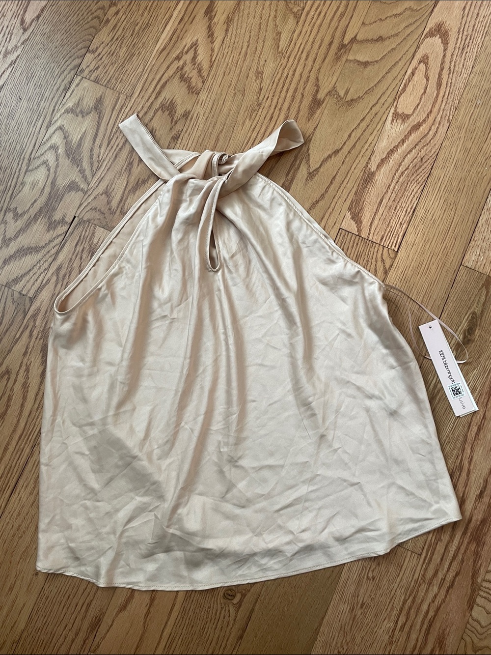 Aqua Cream Halter Tie-Neck Camisole